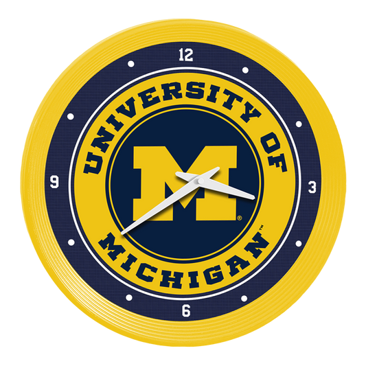 Michigan Wolverines Ribbed Wall Clock