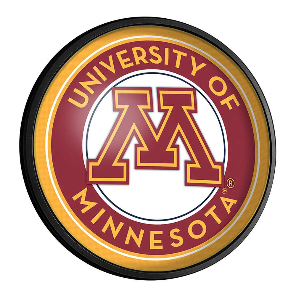 Minnesota Golden Gophers Slimline Round Lighted Wall Sign