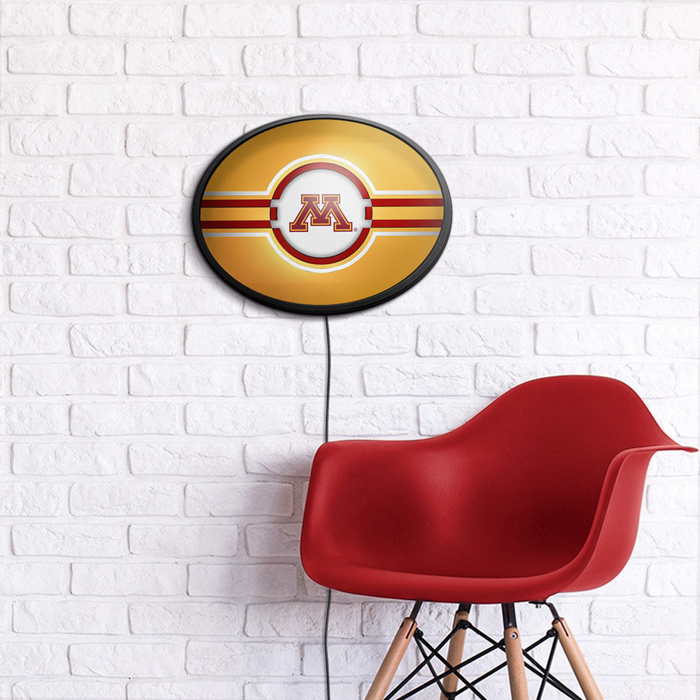 Minnesota Golden Gophers Slimline Oval Lighted Wall Sign Room View