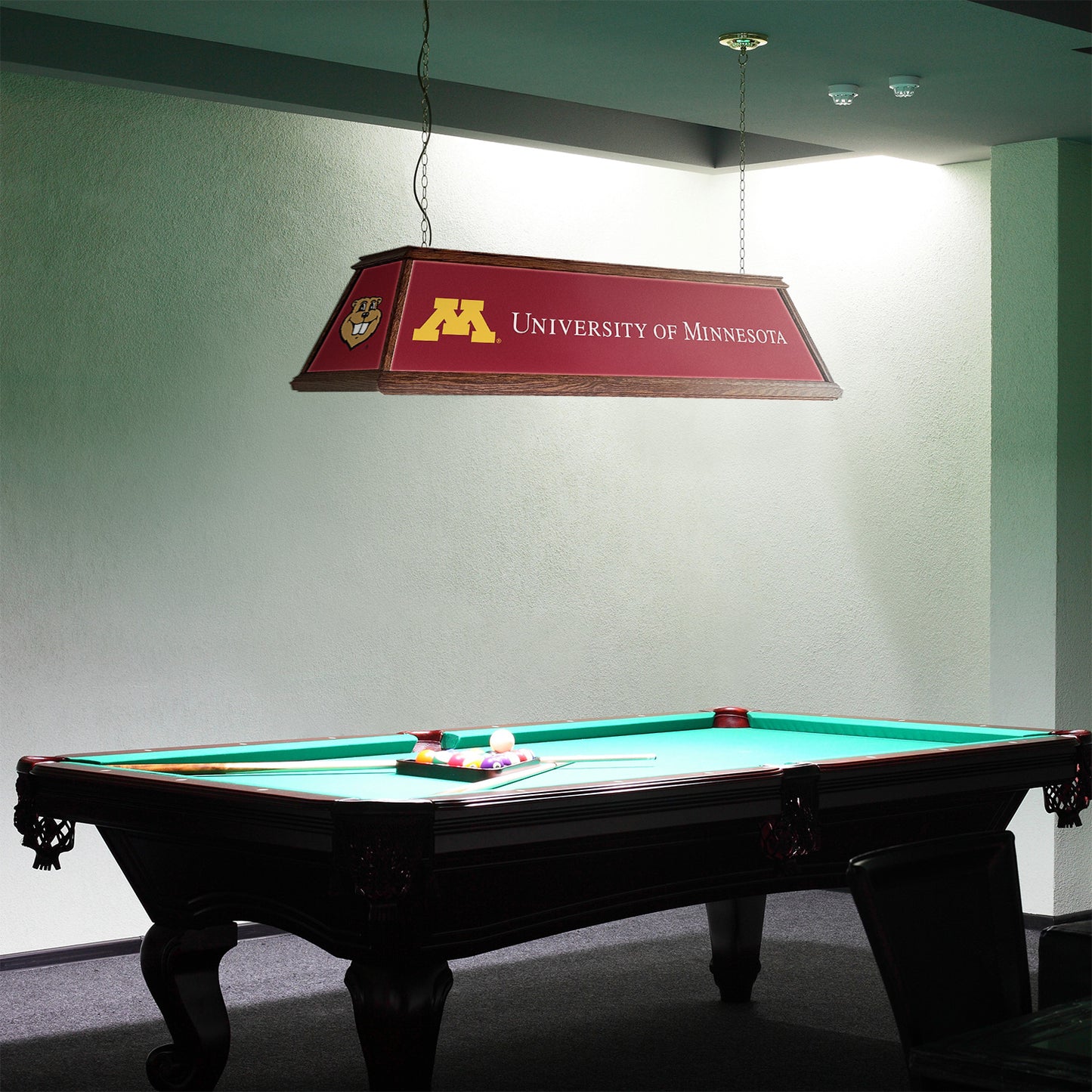 Minnesota Golden Gophers Premium Pool Table Light Room View