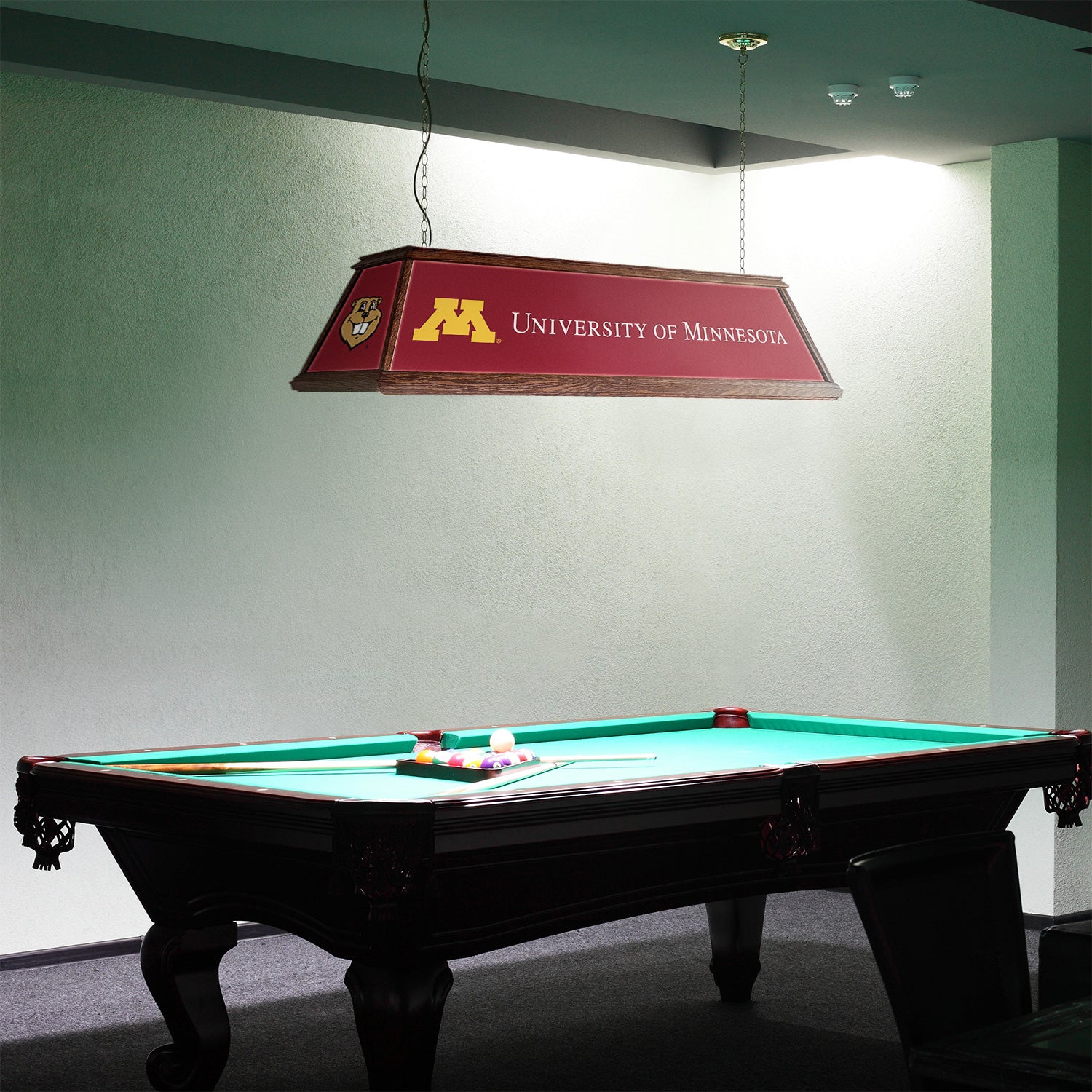 Minnesota Golden Gophers Premium Pool Table Light Room View
