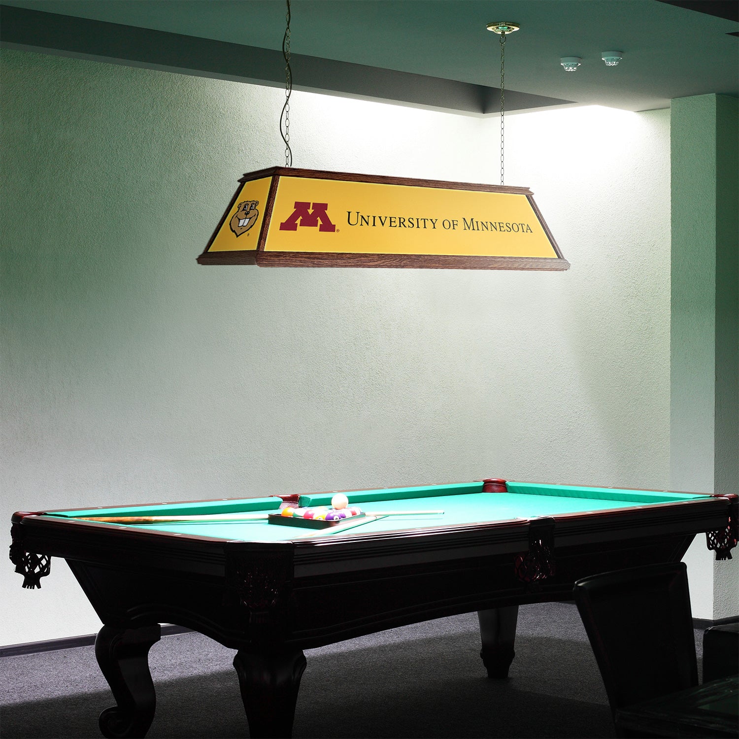 Minnesota Golden Gophers Premium Pool Table Light Room View