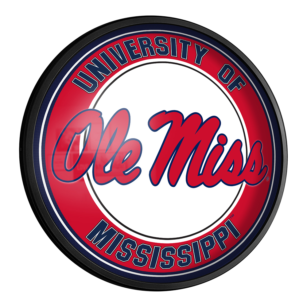 Mississippi Rebels Slimline Round Lighted Wall Sign