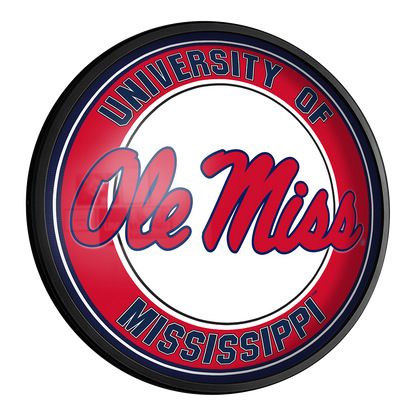 Mississippi Rebels Slimline Round Lighted Wall Sign