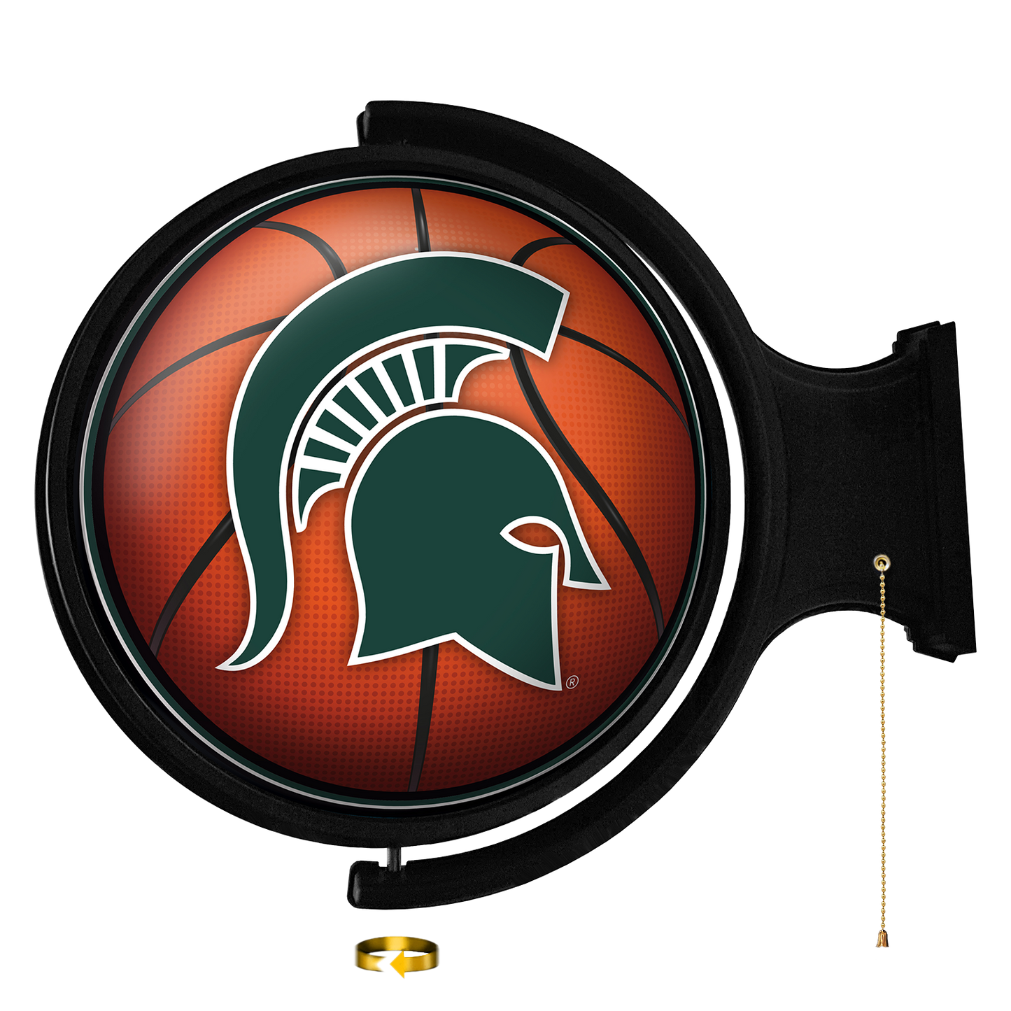 Michigan State Spartans Round Basketball Rotating Wall Sign