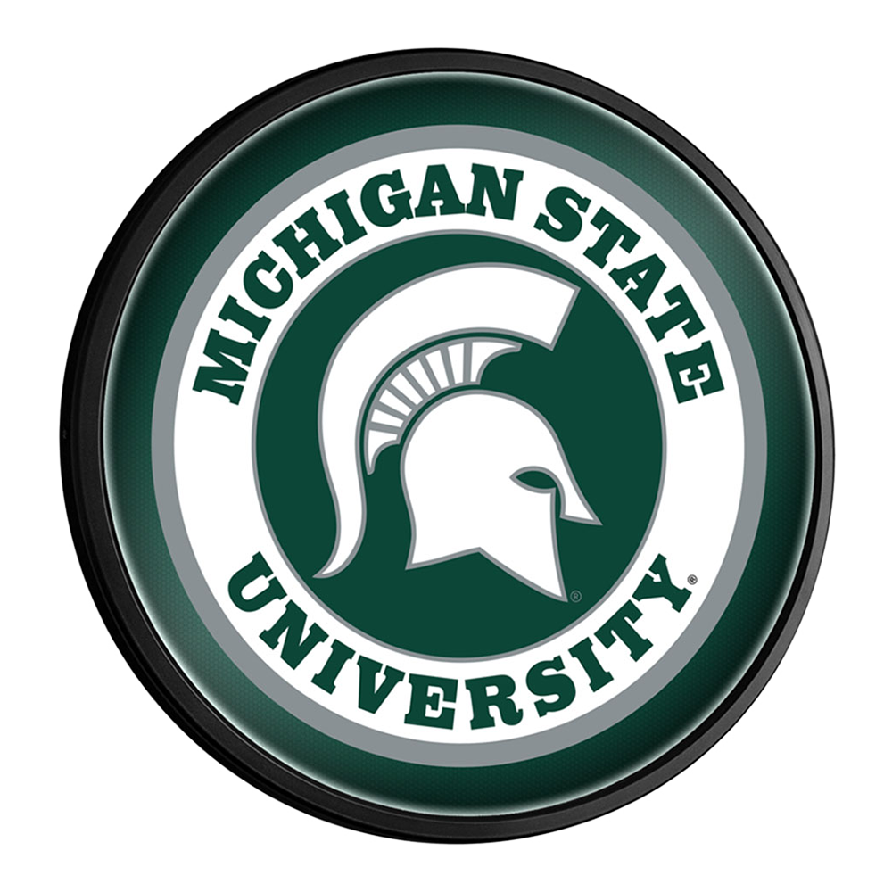Michigan State Spartans Slimline Round Lighted Wall Sign