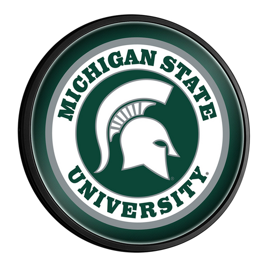 Michigan State Spartans Slimline Round Lighted Wall Sign