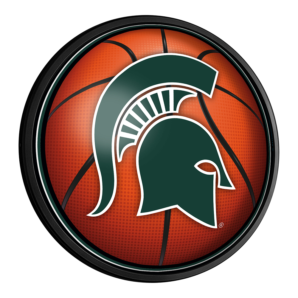 Michigan State Spartans Basketball Slimline Round Lighted Wall Sign