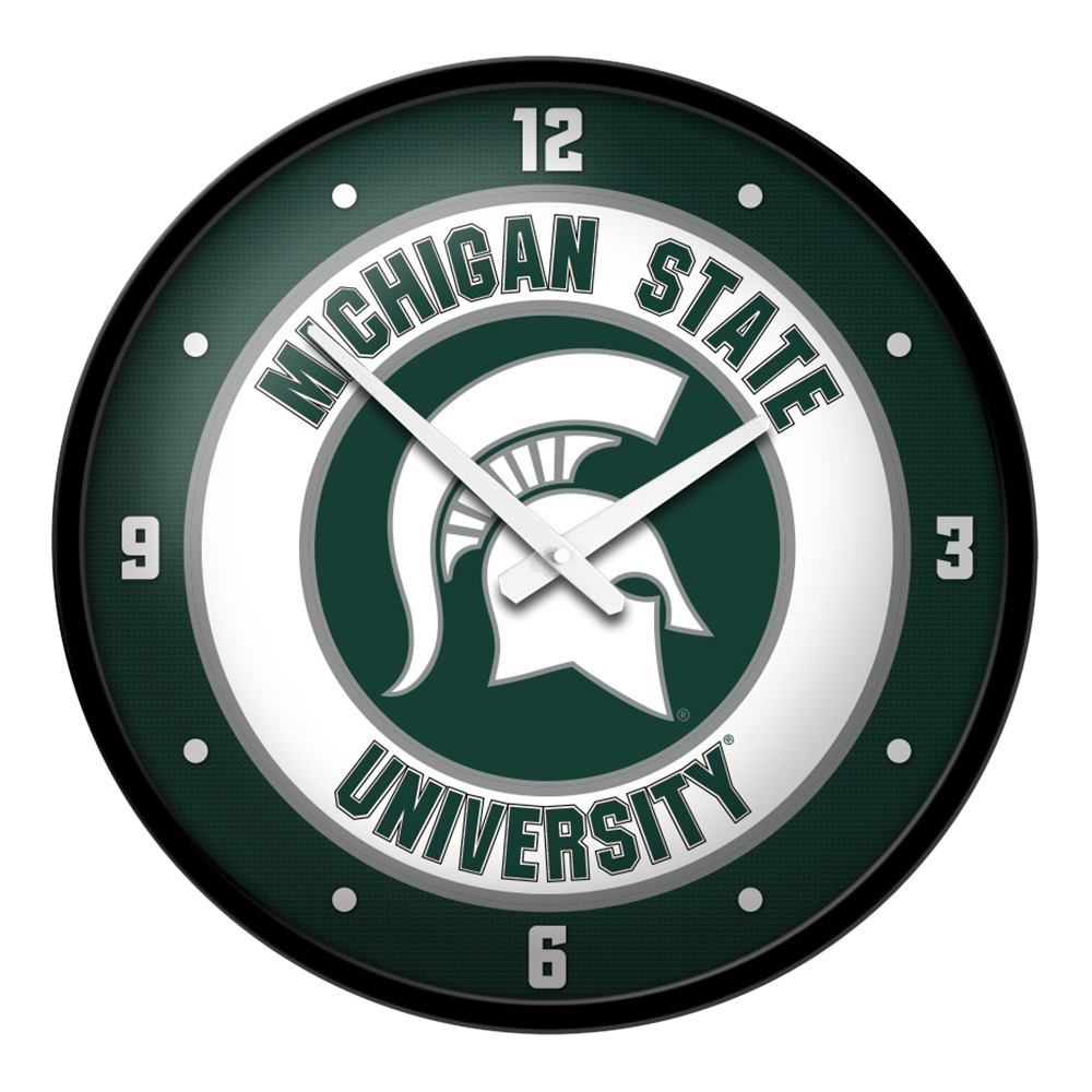 Michigan State Spartans Round Wall Clock