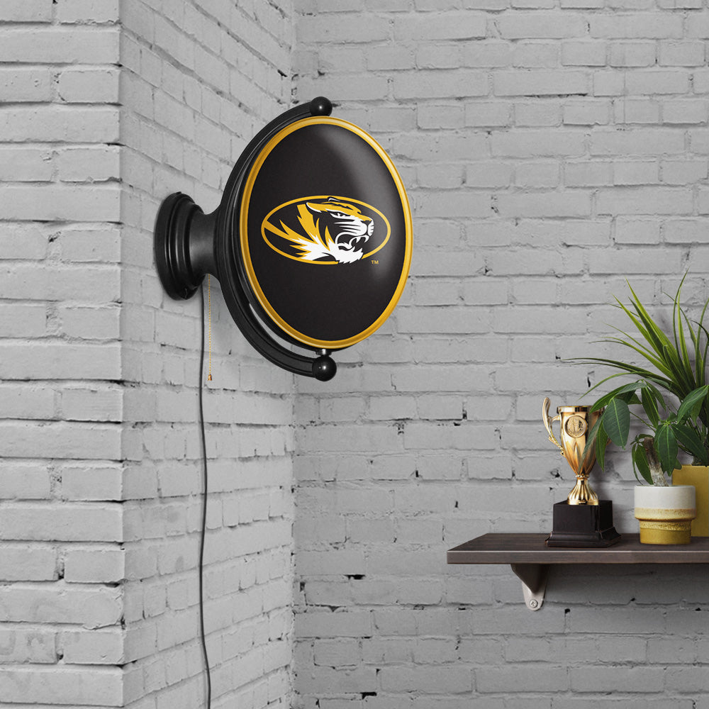 Missouri Tigers Oval Rotating Wall Sign Room View