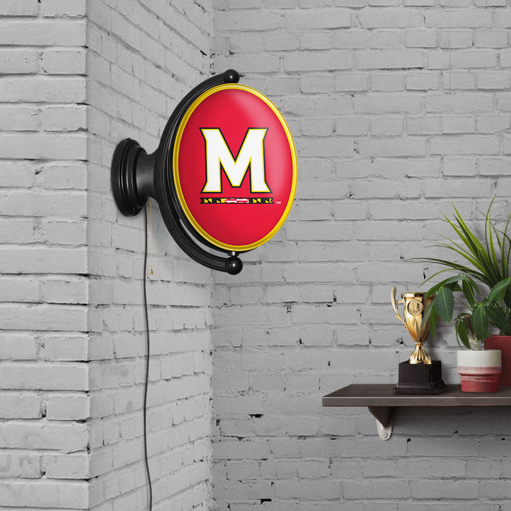 Maryland Terrapins Oval Rotating Wall Sign Room View