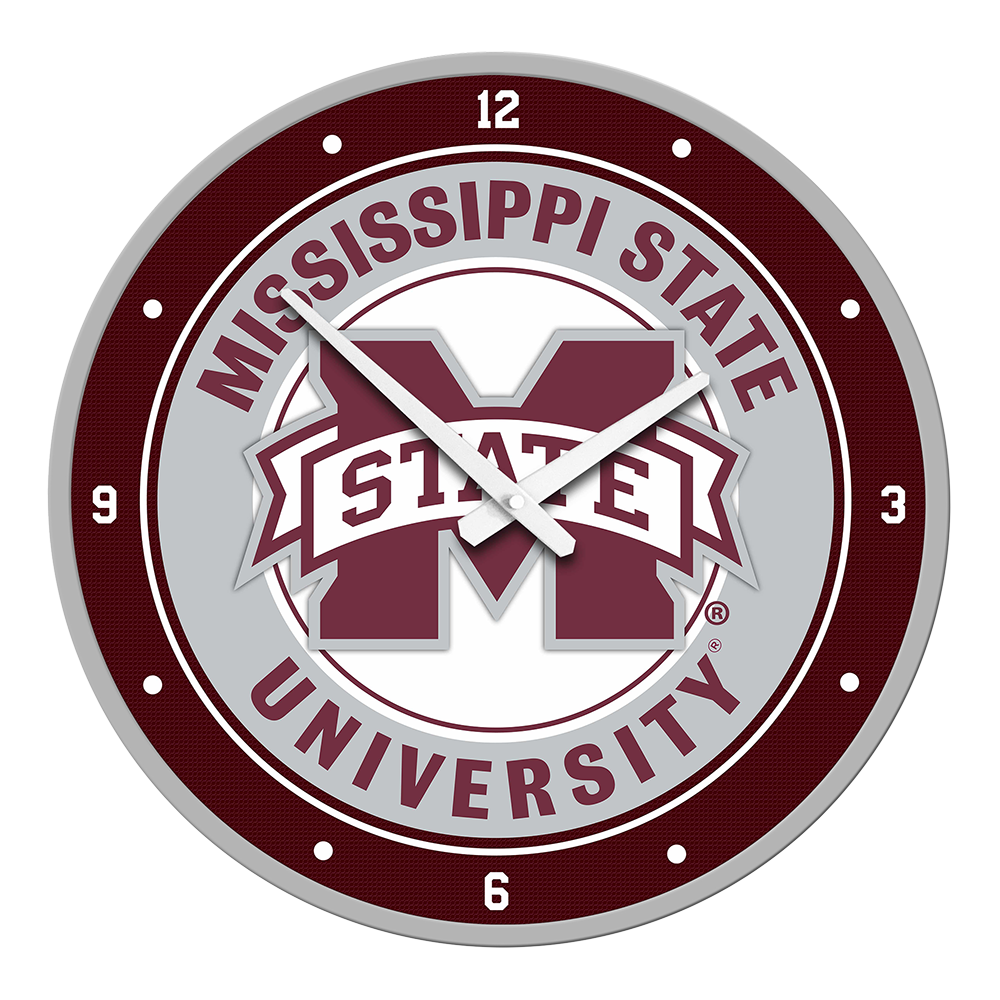 Mississippi State Bulldogs Round Wall Clock