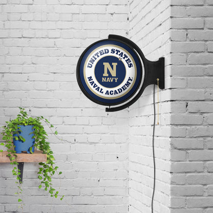Navy Midshipmen Round Rotating Wall Sign Room View