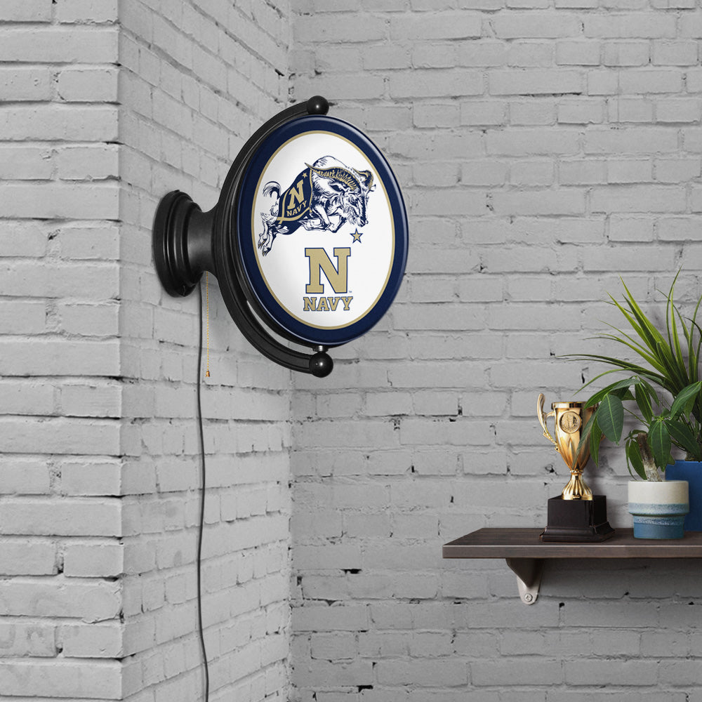 Navy Midshipmen Oval Rotating Wall Sign Room View