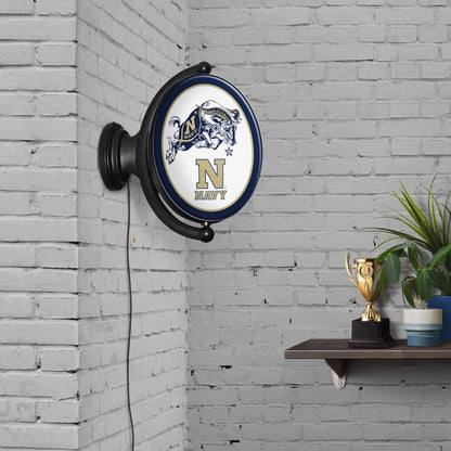 Navy Midshipmen Oval Rotating Wall Sign Room View