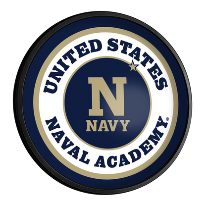 Navy Midshipmen Slimline Round Lighted Wall Sign