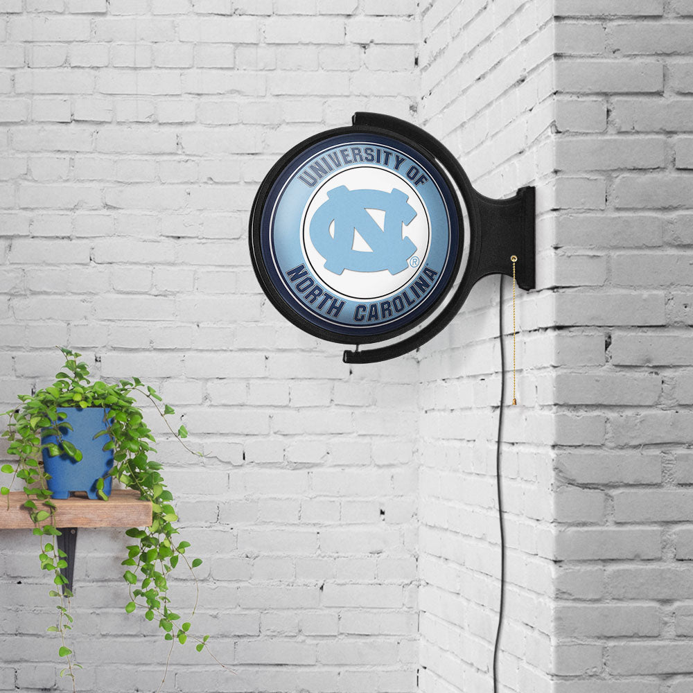 North Carolina Tar Heels Round Rotating Wall Sign Room View