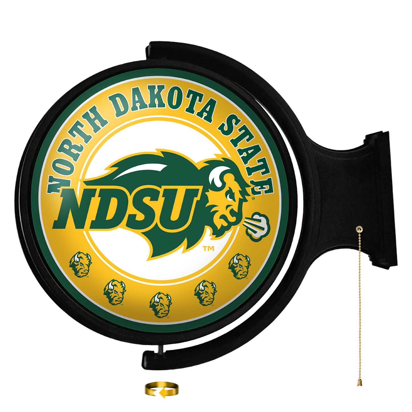 North Dakota State Bison Round Rotating Wall Sign