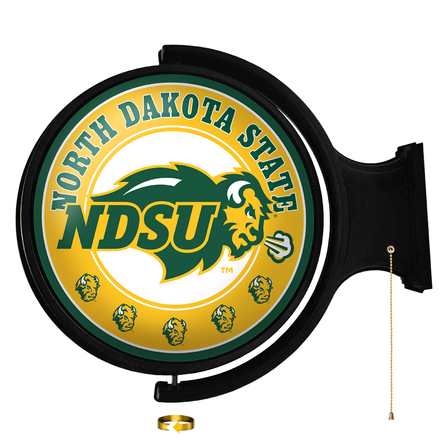 North Dakota State Bison Round Rotating Wall Sign