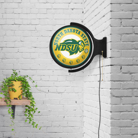 North Dakota State Bison Round Rotating Wall Sign Room View