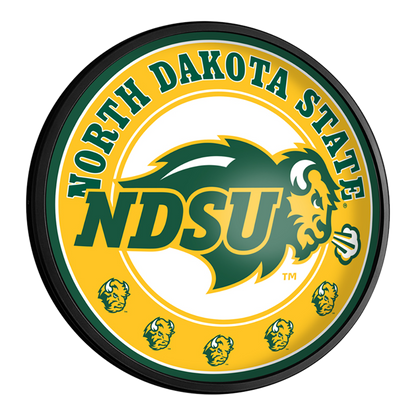 North Dakota State Bison Slimline Round Lighted Wall Sign