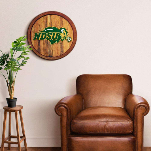 North Dakota State Bison Barrel Top Sign Room View
