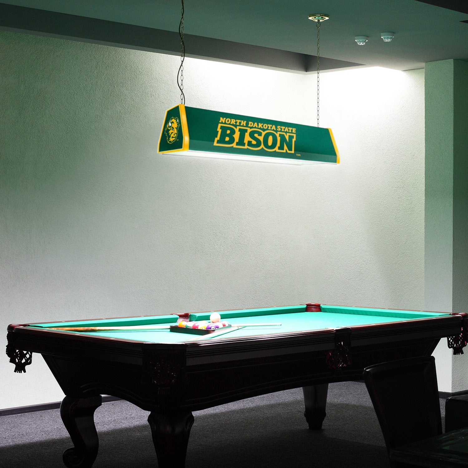 North Dakota State Bison Standard Pool Table Light Room View