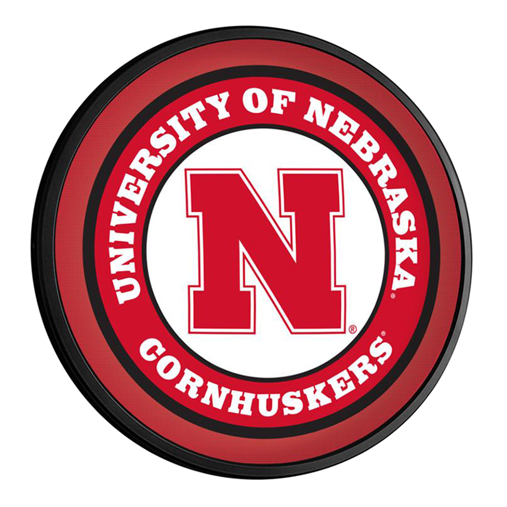 Nebraska Cornhuskers Slimline Round Lighted Wall Sign