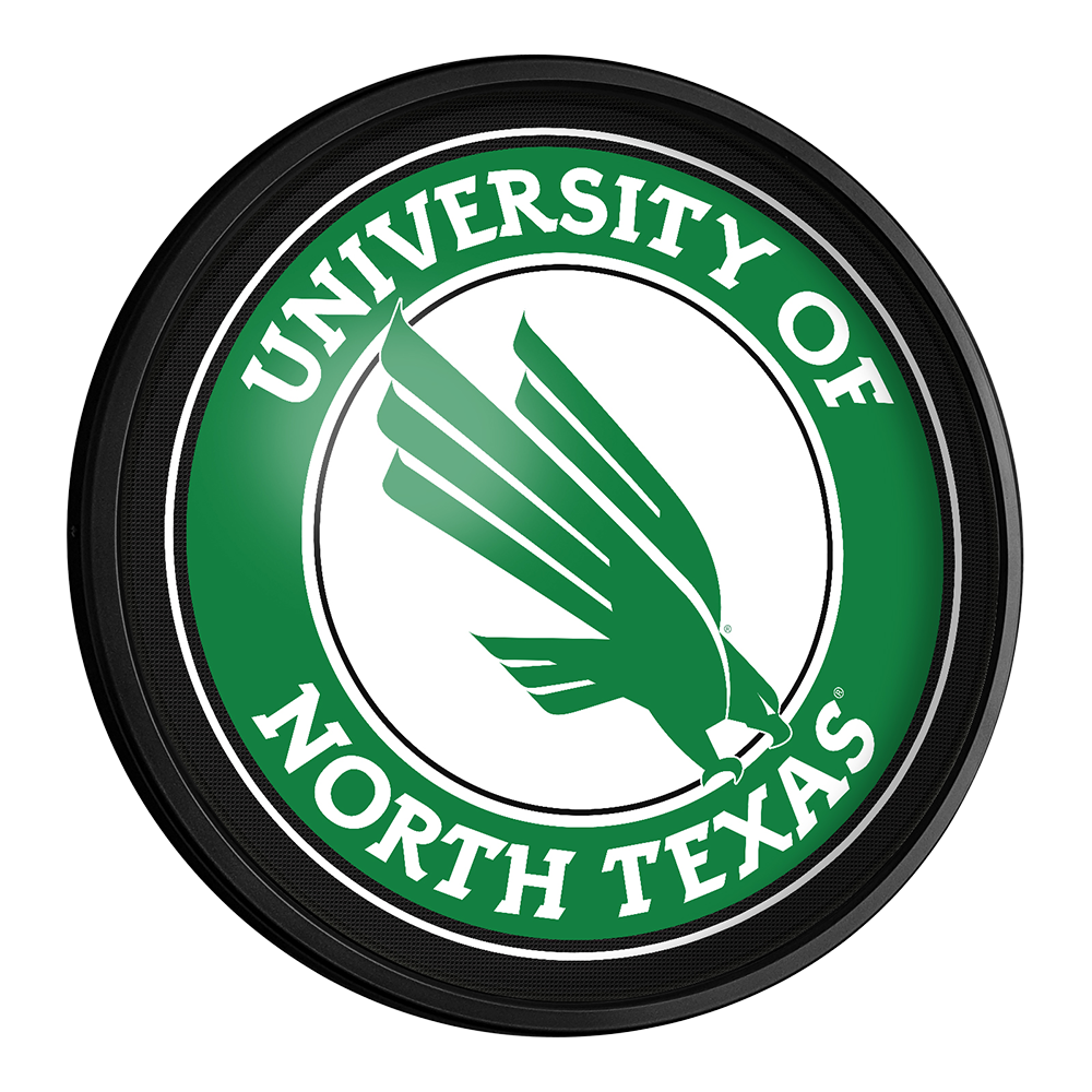 North Texas Mean Green Slimline Round Lighted Wall Sign