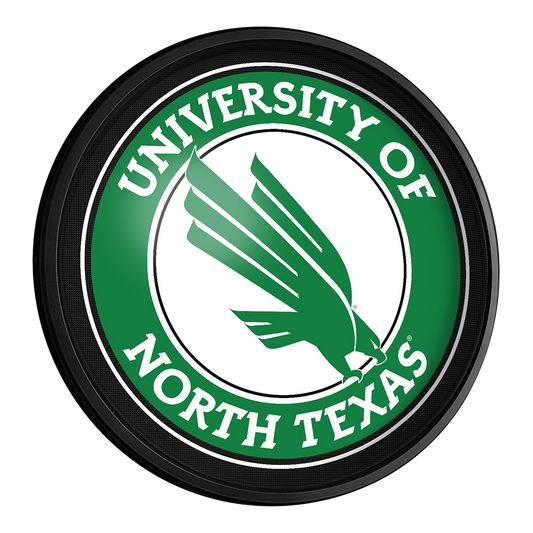 North Texas Mean Green Slimline Round Lighted Wall Sign