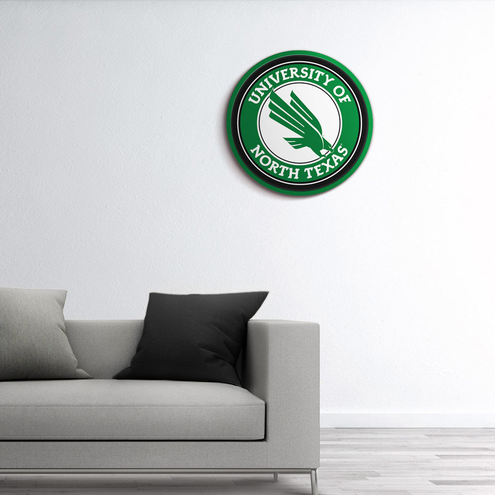 North Texas Mean Green Modern Disc Wall Sign Room View