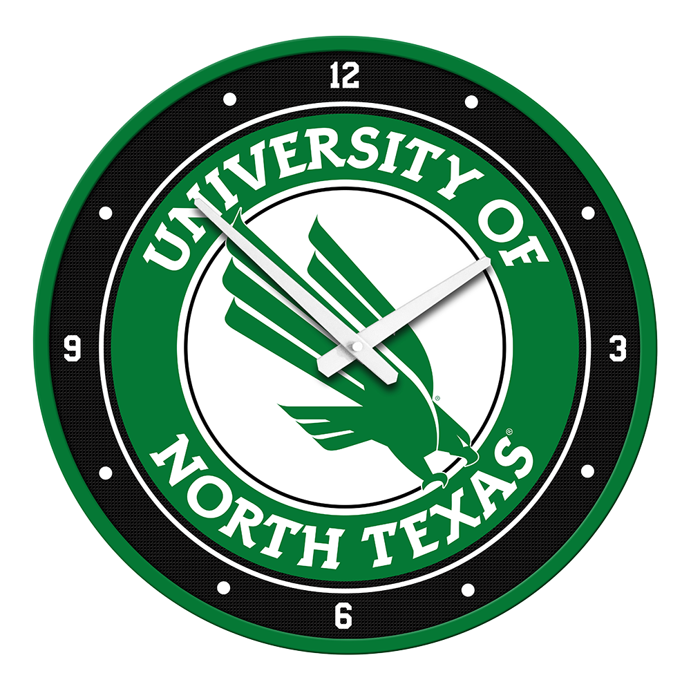 North Texas Mean Green Round Wall Clock