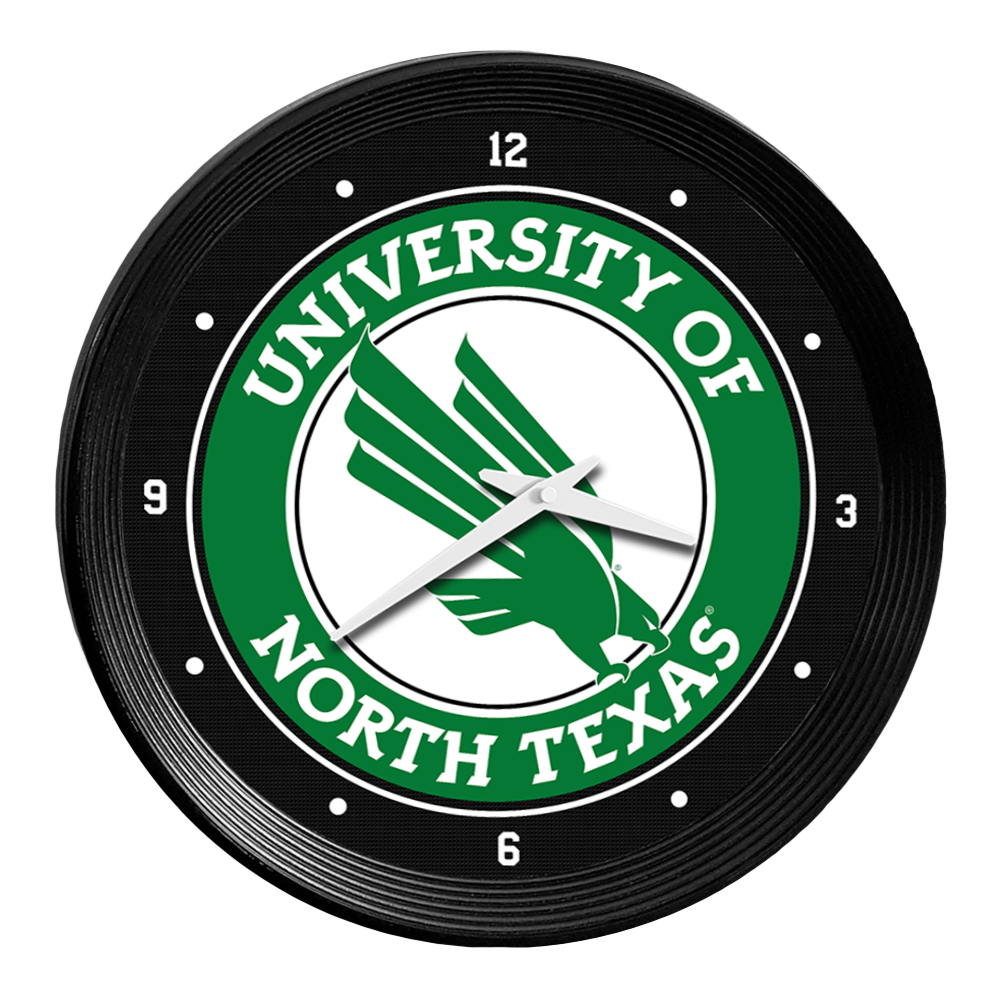 North Texas Mean Green Ribbed Wall Clock