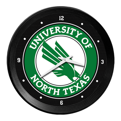 North Texas Mean Green Ribbed Wall Clock