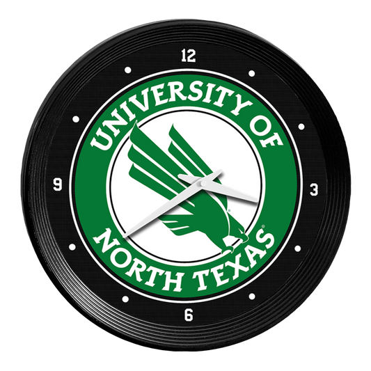 North Texas Mean Green Ribbed Wall Clock