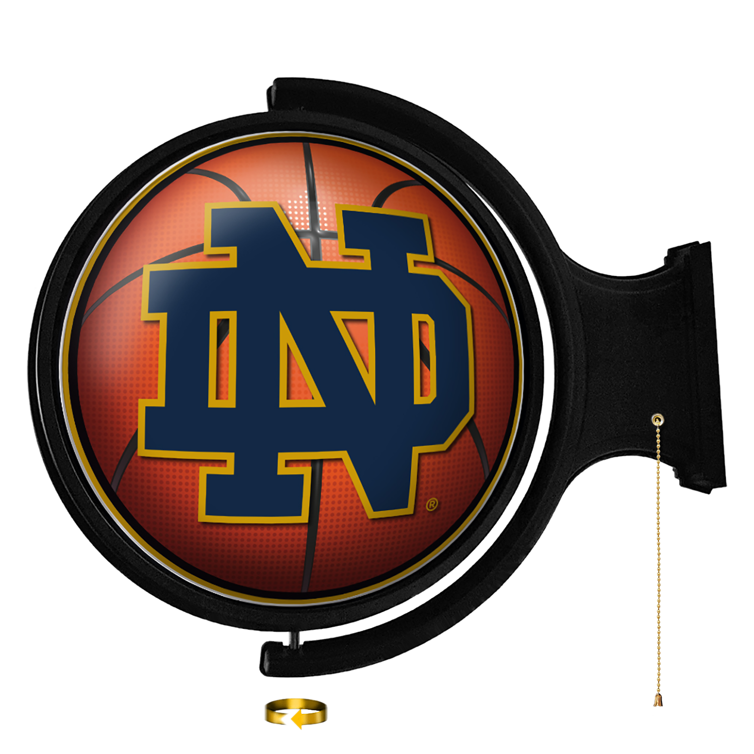 Notre Dame Fighting Irish Round Basketball Rotating Wall Sign