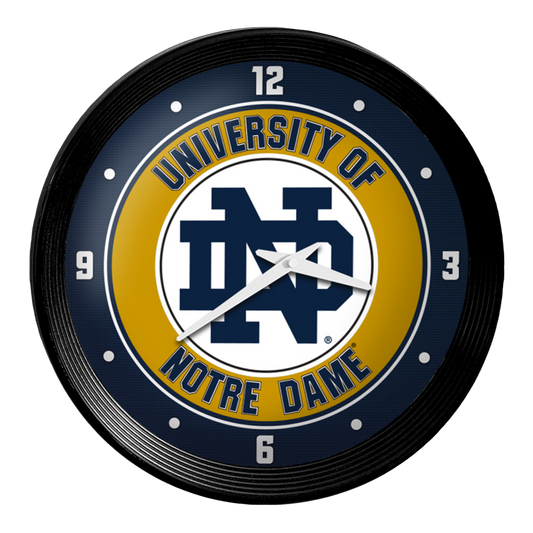 Notre Dame Fighting Irish Ribbed Wall Clock