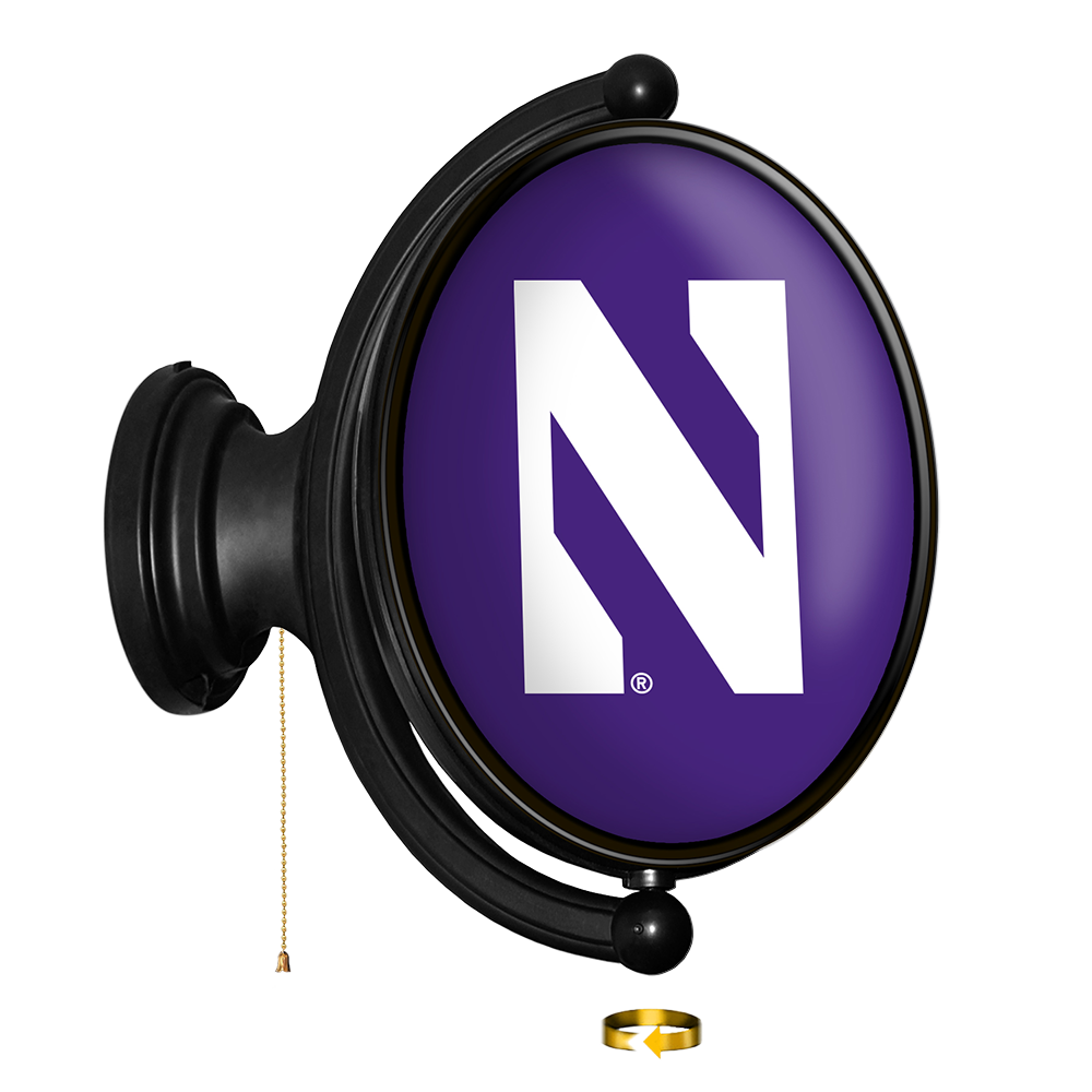 Northwestern Wildcats Oval Rotating Wall Sign