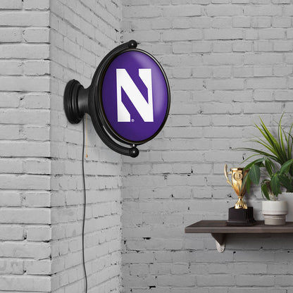Northwestern Wildcats Oval Rotating Wall Sign Room View