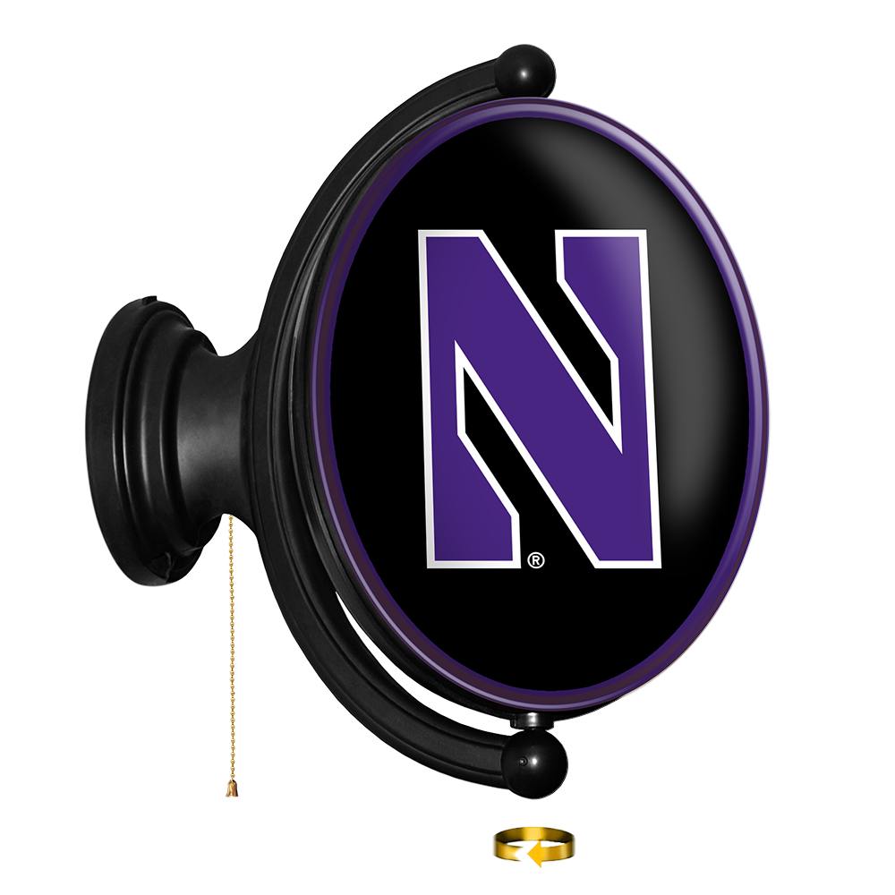 Northwestern Wildcats Oval Rotating Wall Sign