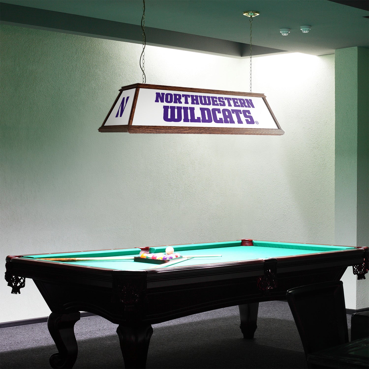 Northwestern Wildcats Premium Pool Table Light Room View