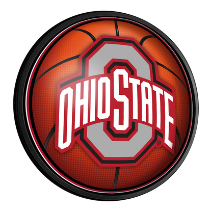 Ohio State Buckeyes Basketball Slimline Round Lighted Wall Sign