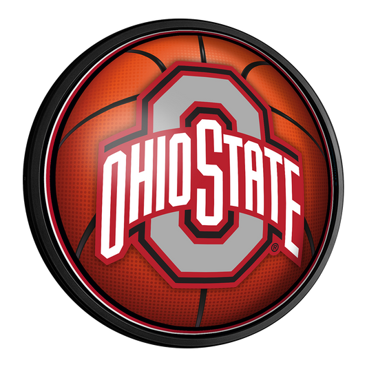 Ohio State Buckeyes Basketball Slimline Round Lighted Wall Sign