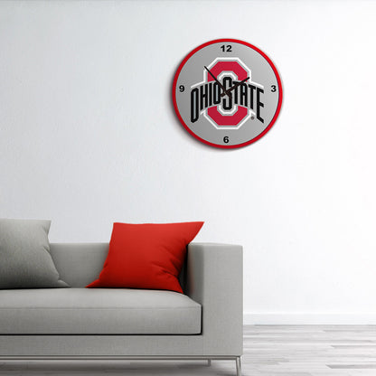 Ohio State Buckeyes Round Wall Clock Room View