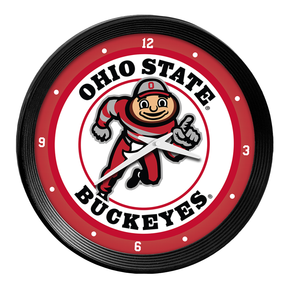 Ohio State Buckeyes Ribbed Wall Clock