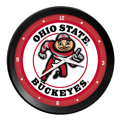 Ohio State Buckeyes Ribbed Wall Clock
