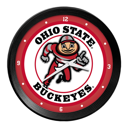 Ohio State Buckeyes Ribbed Wall Clock