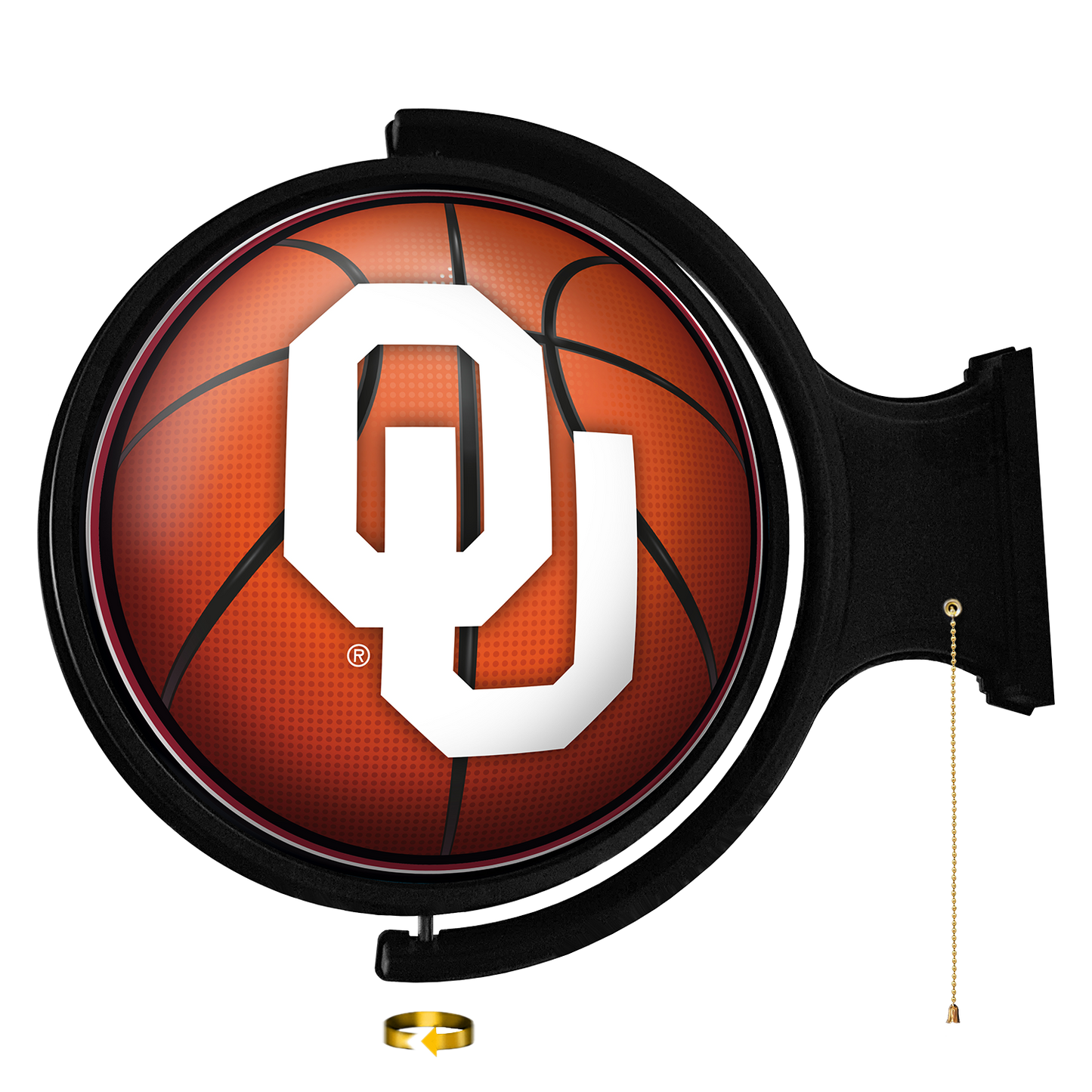 Oklahoma Sooners Round Basketball Rotating Wall Sign