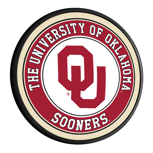 Oklahoma Sooners Slimline Round Lighted Wall Sign