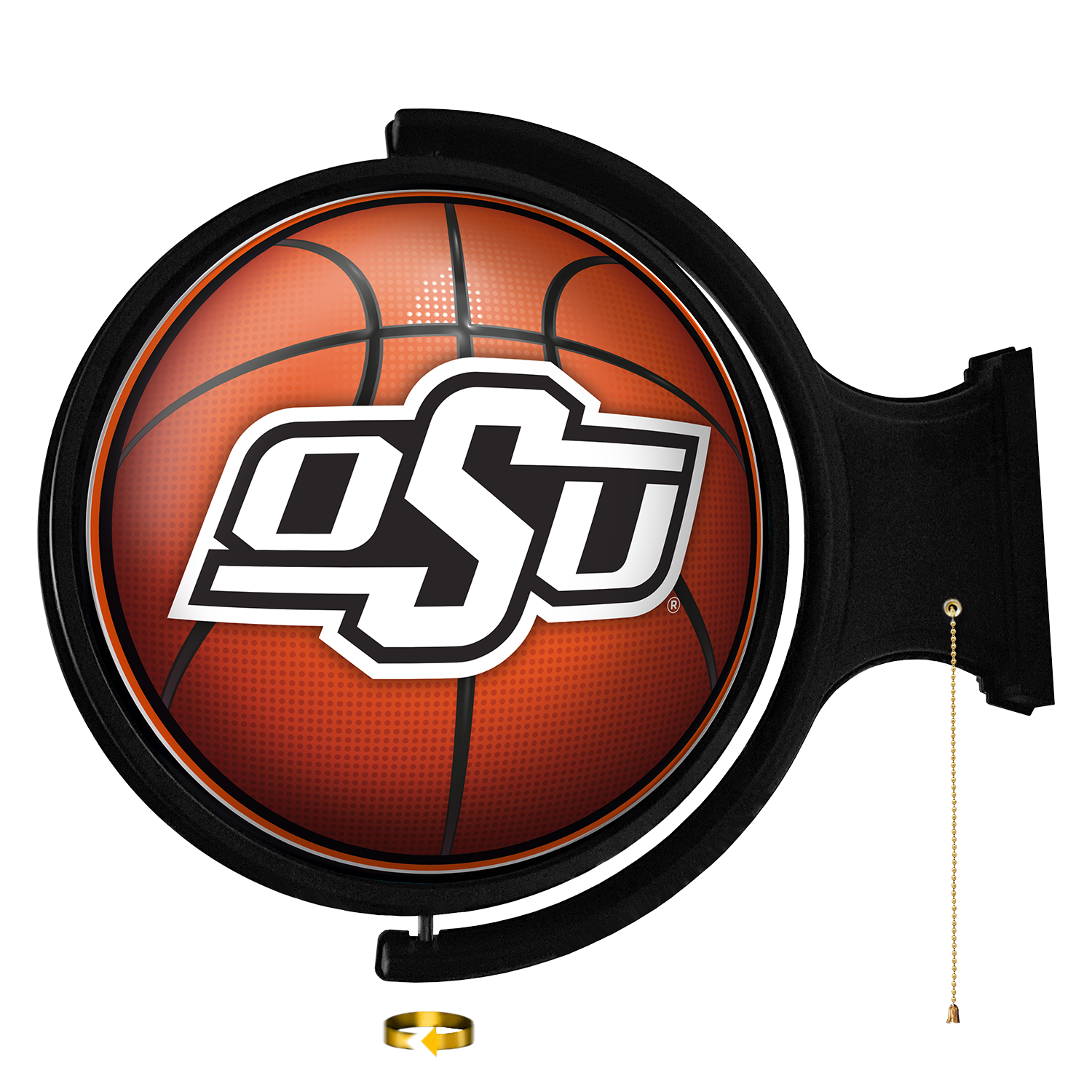 Oklahoma State Cowboys Round Basketball Rotating Wall Sign